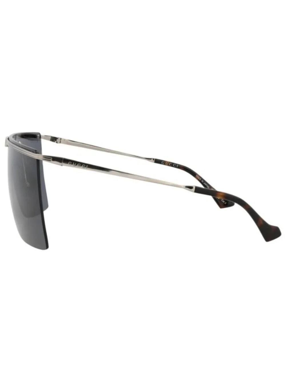 New Gucci Mens Shield/Wrap Silver Silver Grey Fashion Designer Sunglasses